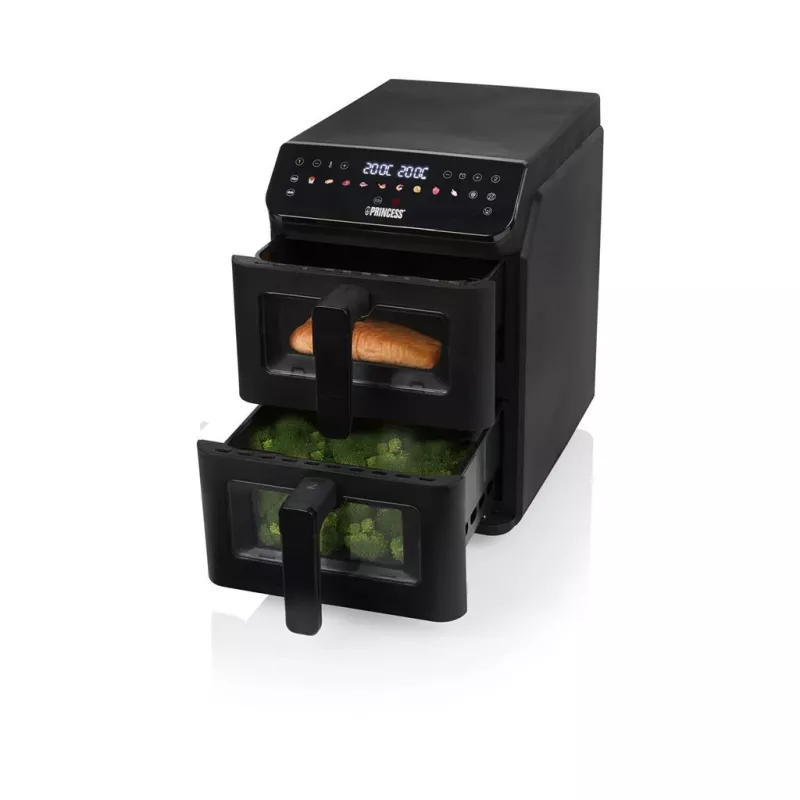 Princess Double Stack Airfryer 182490 | Dvigubi krepšiai 2x5,6 L | 3000 W | Juoda