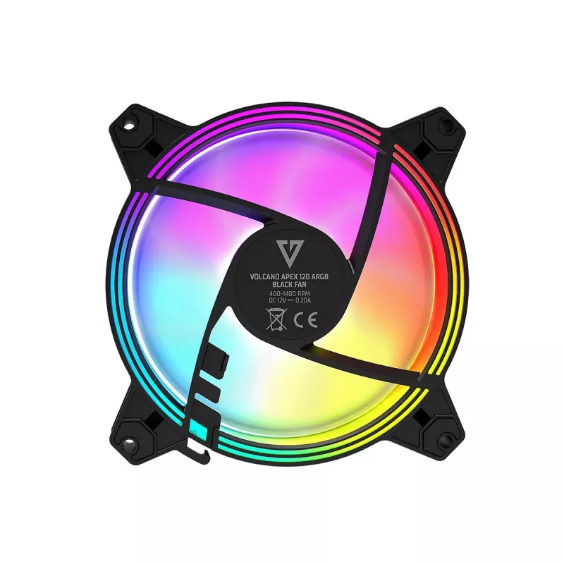 120 mm ventiliatorius korpusui MODECOM VOLCANO APEX 120 ARGB Juodas