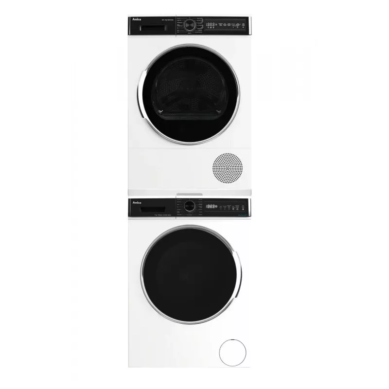 Laisvai pastatoma skalbyklė AMICA WA3S712BLiSHB, 7 kg, 1200 aps./min., 2100 W, LED ekranas, juodos spalvos durelės