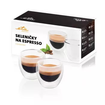 Espreso stiklinis rinkinys ETA Espresso 80 ml permatomas borosilikatas