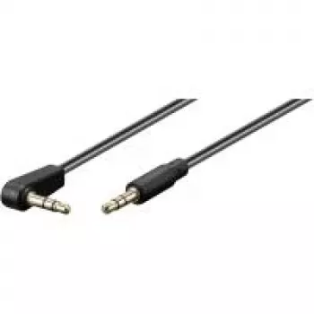 Wentronic Goobay 3,5 mm garso jungiamasis laidas, juodas, 1,5 m – kištukas 3,5 mm (3 kontaktai, stereo) > kištukas 3,5 mm (3 kontaktai, stereo) 90° (67784)
