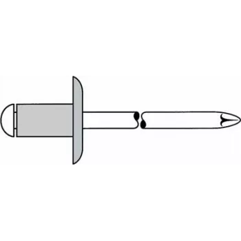 Aklakniedė GESIPA 5x20 mm su didele galvute, K14, 14.0–15.0 mm fiksavimo diapazonui, pakuotė 250 vnt.