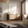 Komoda CAMA MERCI 151 x 40 x 74 cm – juoda / artisan ąžuolas, medžio drožlių plokštė
