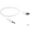 Laidas DeLOCK 83182 USB į stereo lizdą MP3/MP4 grotuvams, 1 m, baltas