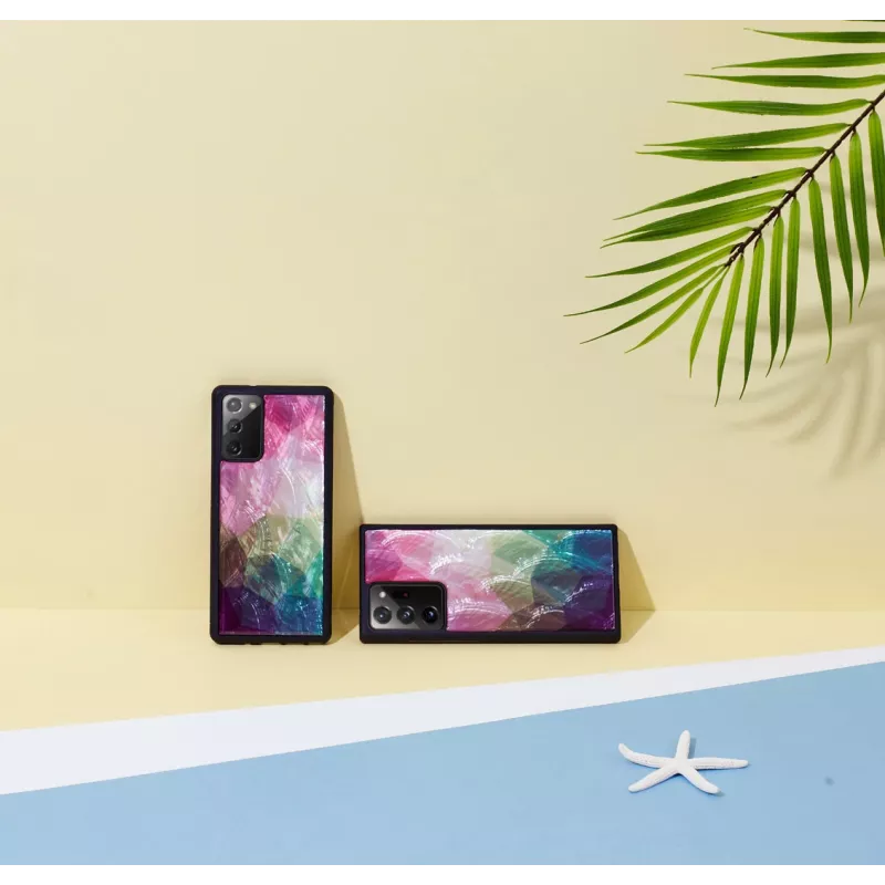 Apsauginis dėklas iKins Samsung Galaxy Note 20 Ultra — vandens gėlių raštas, juodas