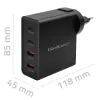 Qoltec GaN POWER PRO Įkroviklis | 2xUSB-C | 2xUSB | 130W | 5-20V | 1.5-5A | XP | Juodas