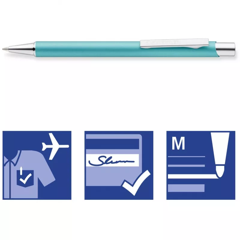 Staedtler elance 421 45 – metalinis rašiklis su mėlynu rašalu