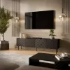 Cama LUCCA 4D TV spintelė 200x40x59 juodas