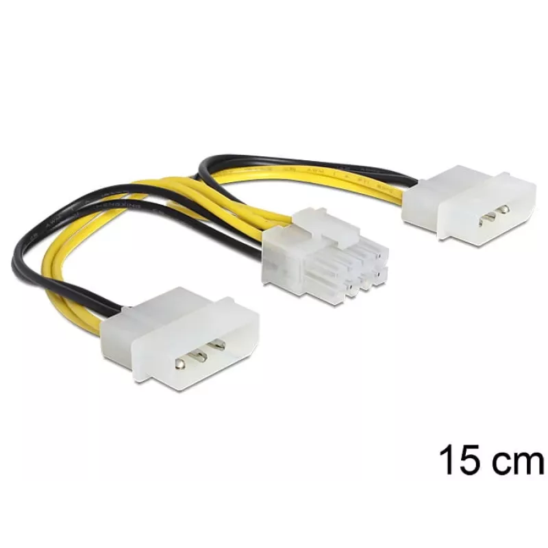 Vidinis maitinimo laidas DeLOCK 83410 0,15 m EPS 8 kontaktų – Molex 3 kontaktų