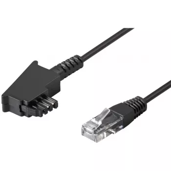 Wentronic Goobay telefono laidas TAE-F (patinas) – RJ-45 (patinas) 10 m juodas (51235)