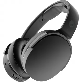 Ausinės ant galvos Skullcandy Hesh Evo – laidinės ir Bluetooth 5.0, 36 h baterija, USB-C, 3,5 mm, sulankstomos, triukšmo slopinimas, juodos