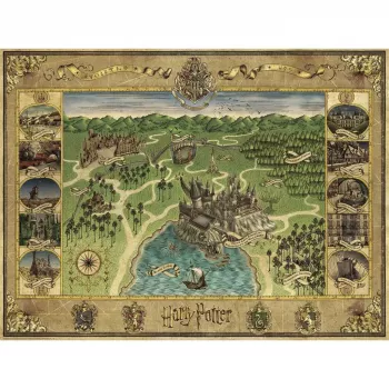 Dėlionė Ravensburger Hogwarts žemėlapis 1500 dalių