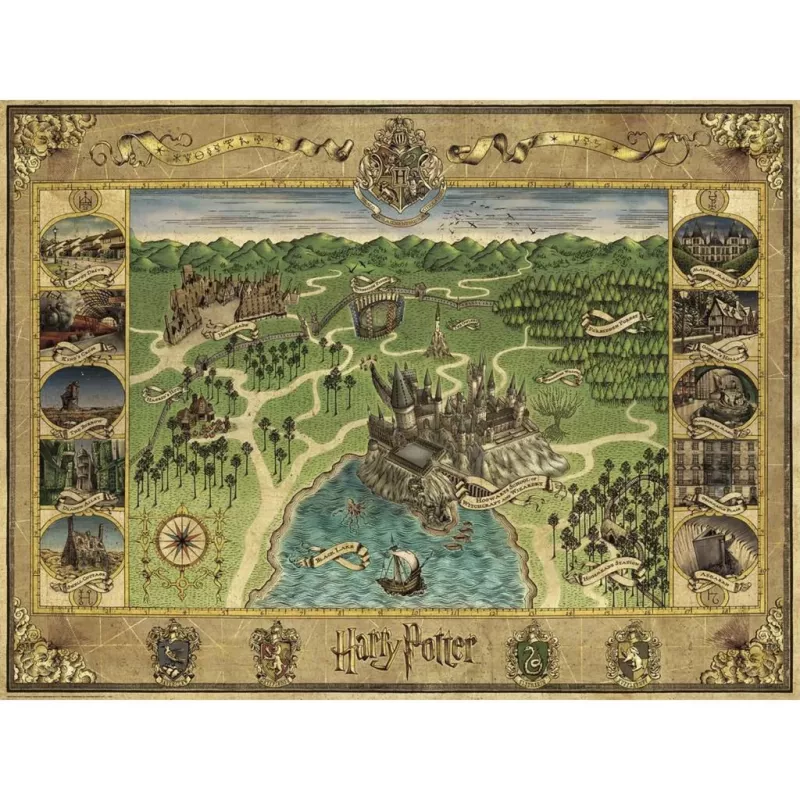 Dėlionė Ravensburger Hogwarts žemėlapis 1500 dalių