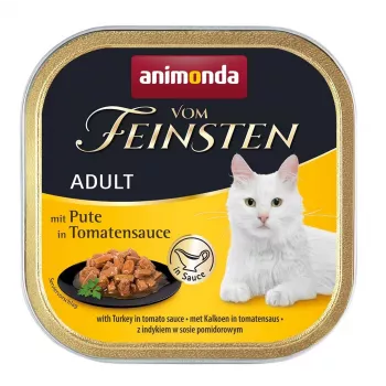 Šlapias kačių maistas Animonda Vom Feinsten kalakutiena pomidorų padaže, 100 g padėklas, be grūdų, suaugusioms katėms