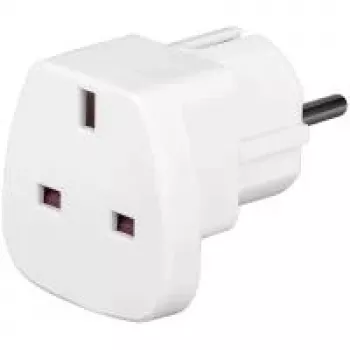 Wentronic Goobay kelioninis adapteris, baltas – UK kištukas į F tipą (CEE 7/7) (94270)