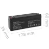 Sandari AGM baterija QOLTEC 12V 2,3Ah UPS ir atsarginėms sistemoms, maks. iškrova 34,5A