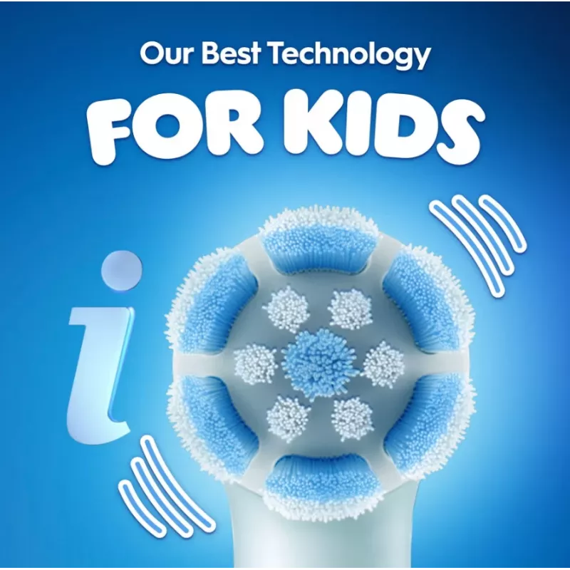 Oral-B iO Kids Disney Stitch elektrinis dantų šepetėlis su kelioniniu dėklu, 6+ metams, įkraunamas, 1 antgalis, 3 režimai