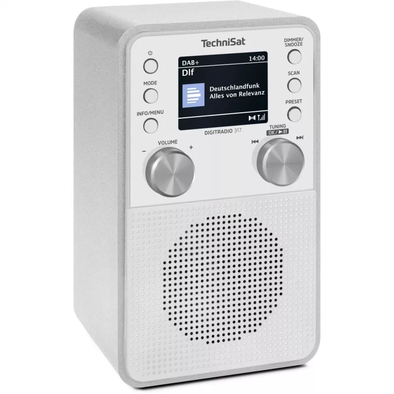 Skaitmeninis radijas TECHNISAT DigitRadio 317 Baltas – FM ir DAB+ priėmimas, kompaktiškas stalinis dizainas