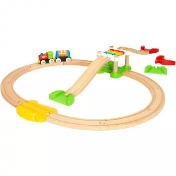 Traukinukas medinis su vaivorykštiniu tiltu Ravensburger BRIO 7312350337273, įvairiaspalvis, nuo 1,5 m.