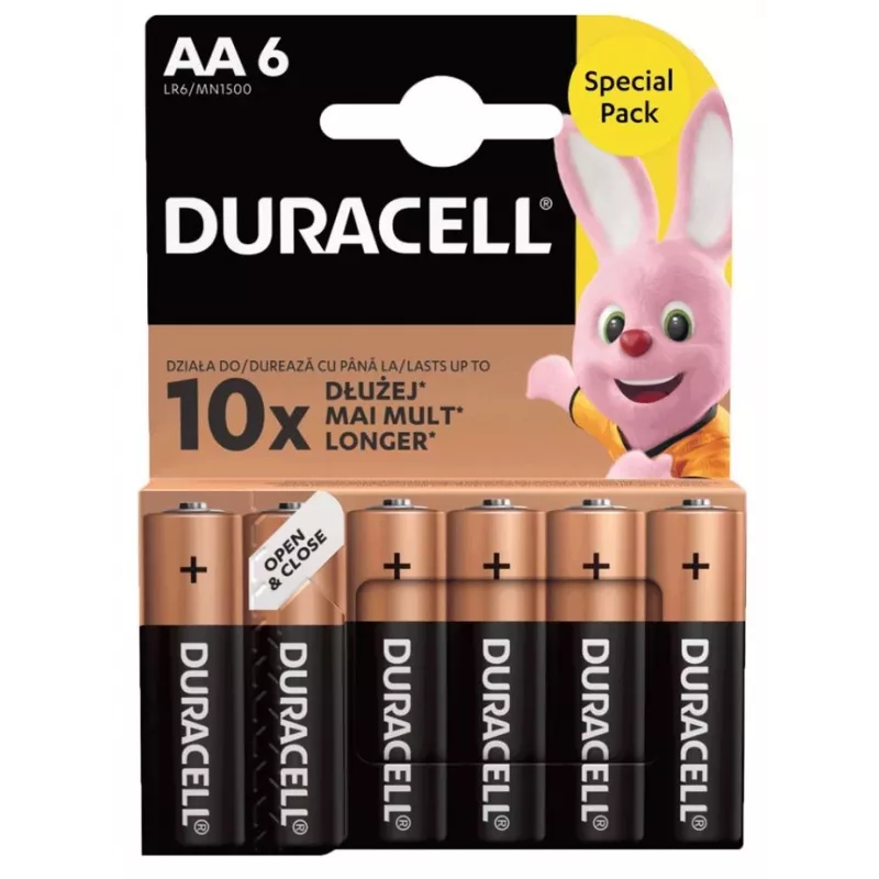 Baterijų rinkinys Duracell Basic AA / LR6 — 6 vnt (šarminės)