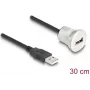 USB kabelis DeLOCK 88181 USB 2.0 0,3 m USB A juodas sidabrinis