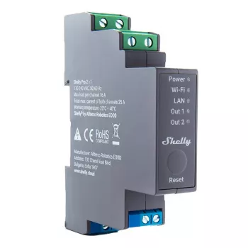 Shelly Pro 2 DIN bėgio WiFi/LAN/Bluetooth relės jungiklis