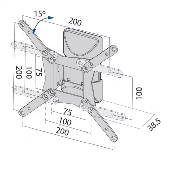 TV laikiklis sieninis iki 37 colių 20 kg TB-152E max VESA 200x200