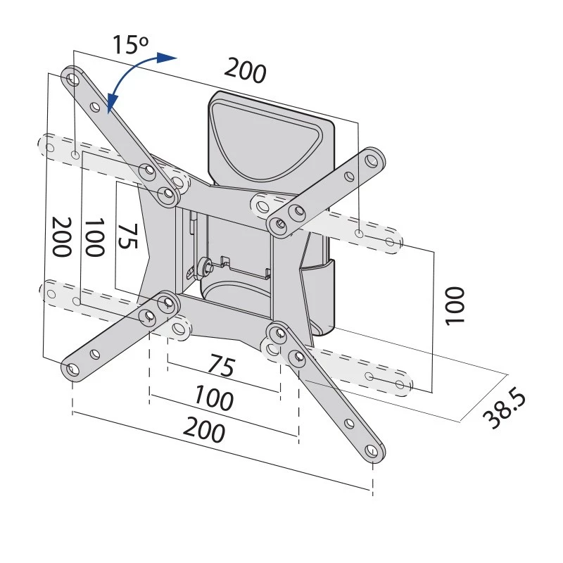 TV laikiklis sieninis iki 37 colių 20 kg TB-152E max VESA 200x200