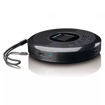 Nešiojamas CD grotuvas Lenco CD-340BK – juodas, kompaktiškas