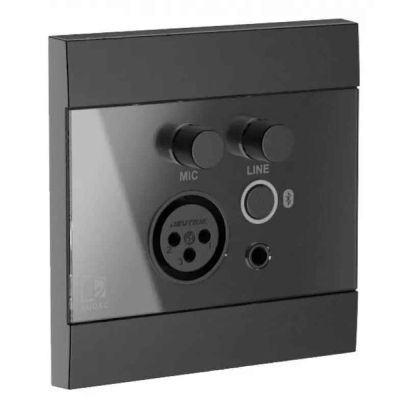 AUDAC WP225/B sieninis skydelis, XLR mikrofonui + 3,5 mm lizdas, Bluetooth, juodas