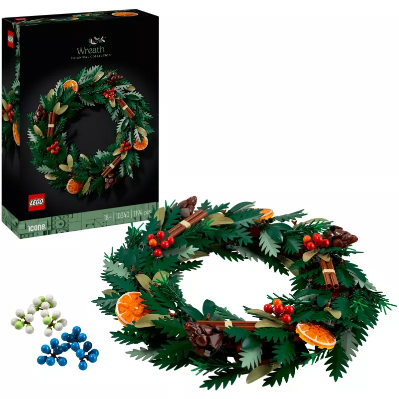 Konstruktorius LEGO 10340 Icons Kalėdinis vainikas