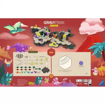 Rutuliukų trasa Ravensburger GraviTrax Junior startinis rinkinys XXL Dino, statybinis žaidimas vaikams