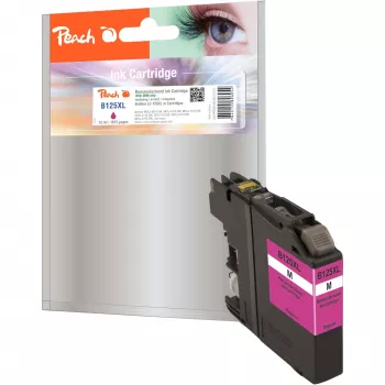 Peach PI500-89 suderinama rašalo kasetė Brother LC-125XL spausdintuvams, XL, 15 ml, purpurinė