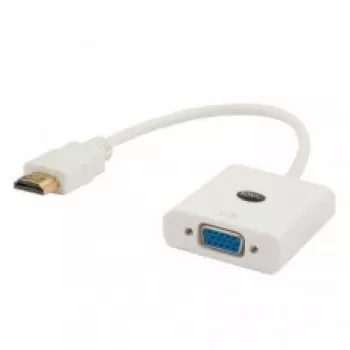 HDMI (vyriškas) į VGA (moterišką) adapteris SAVIO CL-201, baltas, 0,1 m, iki 1920×1200