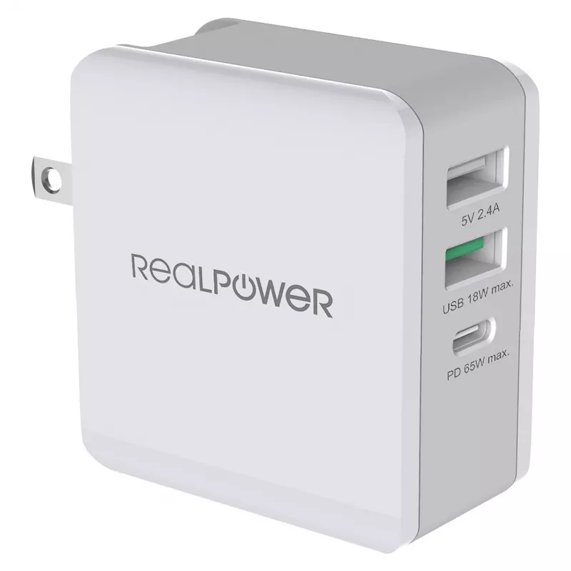 RealPower Charger DeskCharge-65 Travel 65W - 65W kelioninis įkroviklis