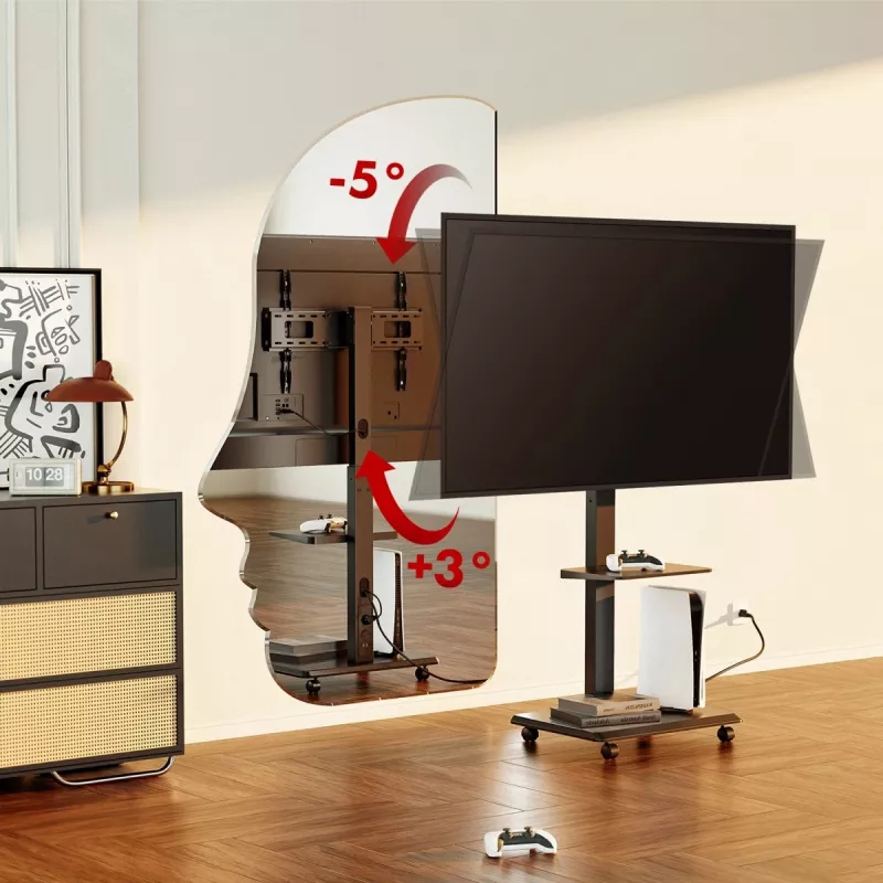 Grindinis TV stovas ergo office ER-304 B, maks. apkrova 50 kg, VESA 600x400