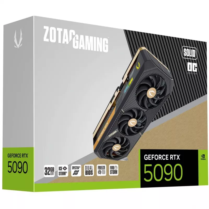 ZOTAC Gaming GeForce RTX 5090 SOLID OC 32GB GDDR7 PCIe 5.0 x16 Grafikkarte (ZT-B50900J-10P)