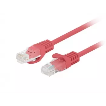 Patchcord LANBERG PCU6-20CC-0025-R RJ45 Cat.6 U/UTP 0,25 m Raudonas