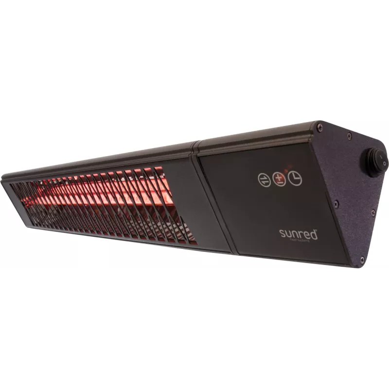 Infraredinis šildytuvas SUNRED PRO25W-SMART, sieninis trikampis tamsus, 2500 W, juodas, IP55