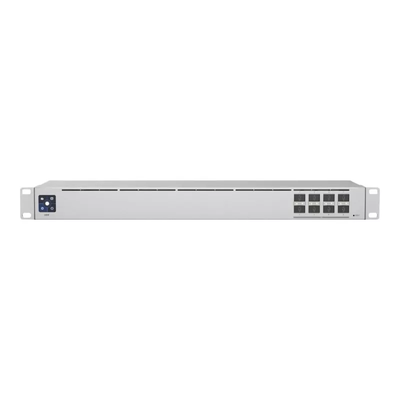 Valdomas L2 tinklo jungiklis UBIQUITI USW-Aggregation – 8 SFP+ prievadai, 10G palaikymas, be ventiliatoriaus, 1U stelažas, sidabrinis