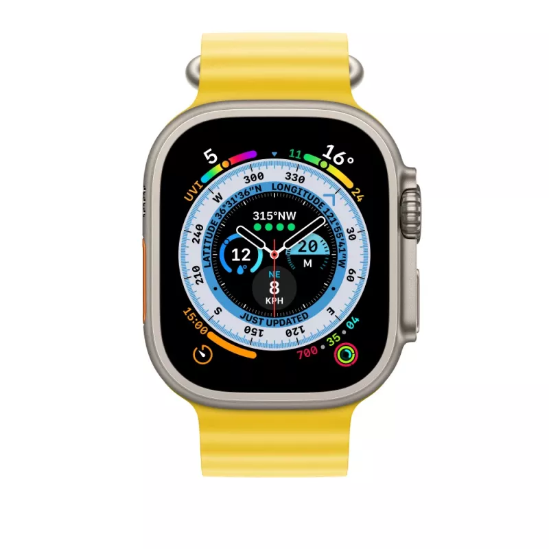 Apple MQED3ZM/A Prailginimo juosta iš fluoroelastomeno, geltona, išmaniesiems priedams