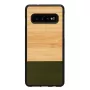 Dėklas Samsung Galaxy S10 iš medžio ir polikarbonato – Bamboo Forest juodas