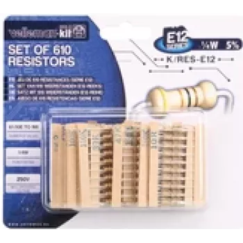 VELLEMAN K/RES-E12 - rezistorių rinkinys, E12 serija, 610 vnt.
