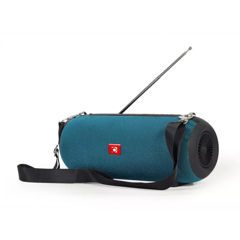 Nešiojamas stereofoninis garsiakalbis GEMBIRD SPK-BT-17-G – Bluetooth 5.1, 5 W RMS, 1200 mAh, MicroSD, FM, AUX