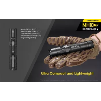 Rankinis žibintuvėlis Nitecore MH10 V2 juodas