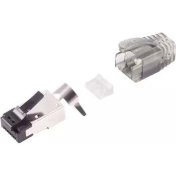 RJ-45 kištukas juodas sidabrinis S/CONN 08-02050 vyriškas