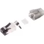 RJ-45 kištukas juodas sidabrinis S/CONN 08-02050 vyriškas