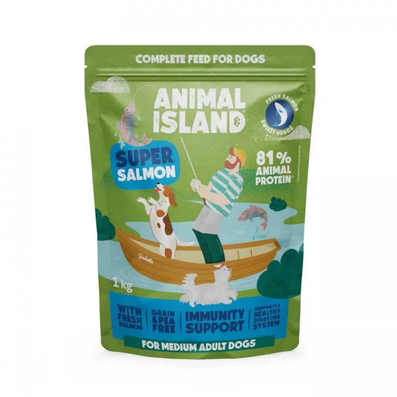 ANIMAL ISLAND Salmon – sausas šunų ėdalas – 1 kg