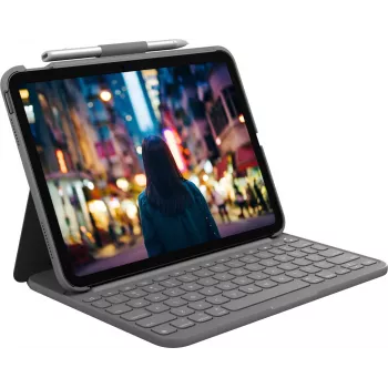 Logitech 920-011423 belaidė klaviatūra mobiliesiems įrenginiams QWERTZ vokiškas išdėstymas pilka