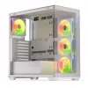 Kompiuterio korpusas KRUX Exo RGB White – ATX bokštas, plienas, 2x3.5 colio + 2x2.5 colio vietos, USB-C, RGB
